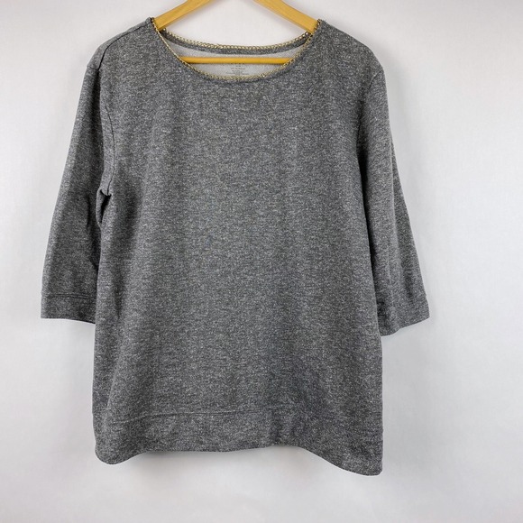 Lane Bryant Tops - Lane Bryant Sweatshirt Women's 14/16‎ Heather Gray Gold Chain Neckline